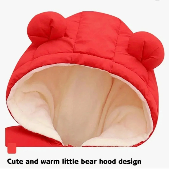 Red bear infant Snowsuit 6-9 months - Picture 3 of 13
